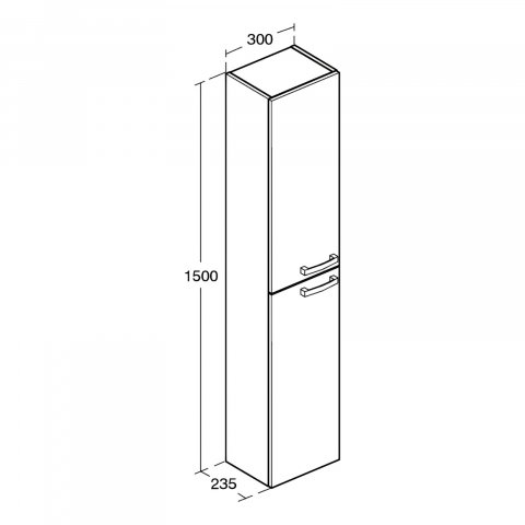 Coloana mobilier baie 1500 mm 2 usi TEMPO suspendat alb lucios Ideal Standard [1]