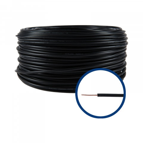 Instalatie electrica - Conductor electric unifilar FY H07V-U, izolatie PVC, 1.5 mmp, 25 m, negru