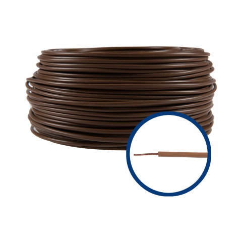 Instalatie electrica - Conductor electric unifilar FY H07V-U, izolatie PVC, 2.5 mmp, 100 m, maro