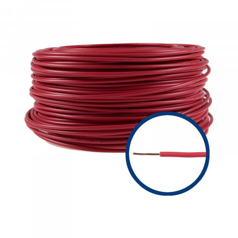 Instalatie electrica - Conductor electric unifilar FY H07V-U, izolatie PVC, 2.5 mmp, 50 m, rosu
