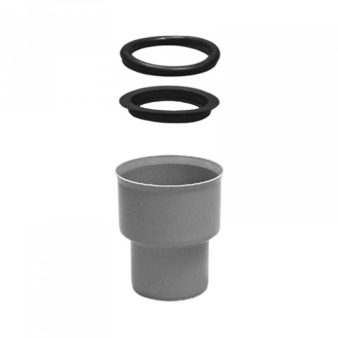 Canalizare interioara PP - Conector PP fonta D.125 mm inel si garnitura dubla