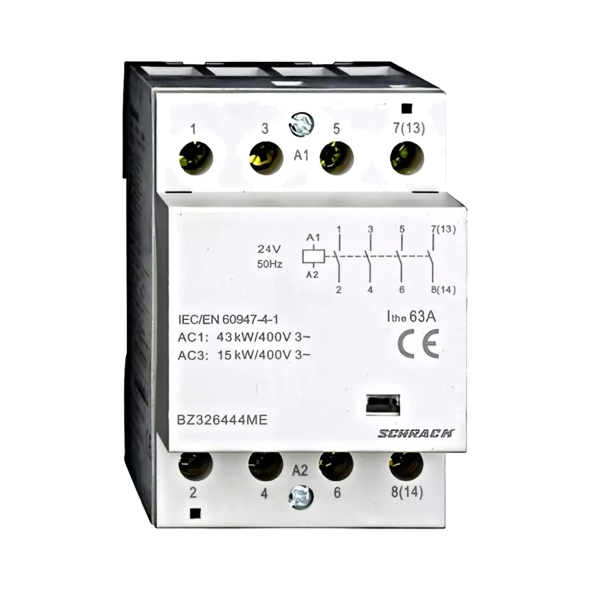 Tablouri electrice, disjunctoare si sigurante - CONTACTOR MODULAR (3UH) 63A, 4 ND, 230VCA, SERIA AMPARO