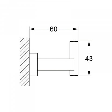 Cuier simplu Grohe Essentials Cube, crom [1]