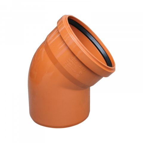 Canalizare exterioara - Curba canal PVC D.125 mm x 45 grade