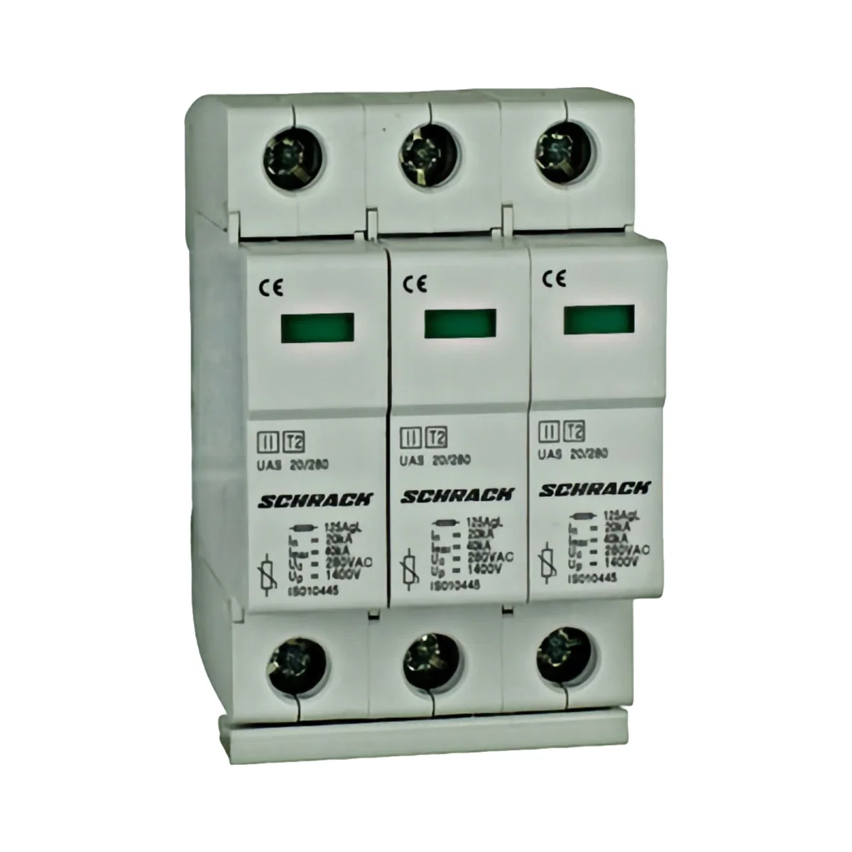 Tablouri electrice, disjunctoare si sigurante - DESCARCATOR COMPLET, T2/C, 3P, 3X20KA/280V - SERIA UAS