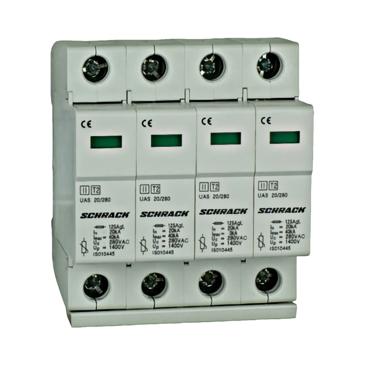 Tablouri electrice, disjunctoare si sigurante - DESCARCATOR COMPLET, T2/C, 4P, 4X20KA/280V - SERIA UAS