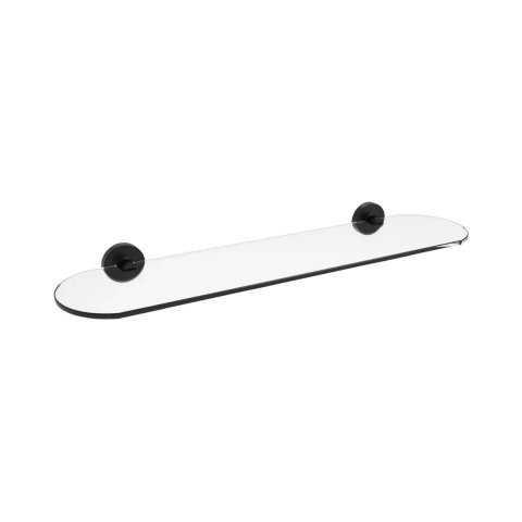 Etajere pentru baie - Etajera baie Iobagno Alfa AC1501BK sticla negru mat