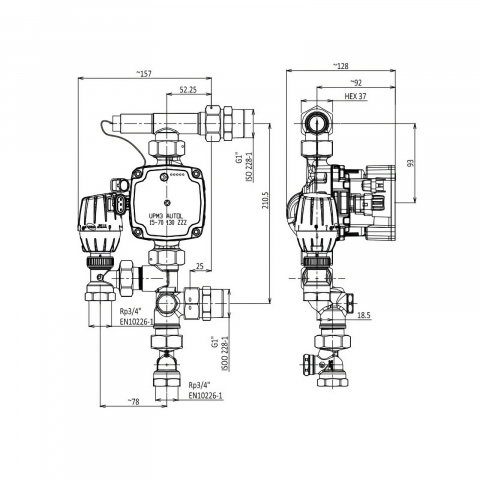Kit amestec PexKIT incalzire pardoseala Mini I cu pompa Grundfos Valrom [1]