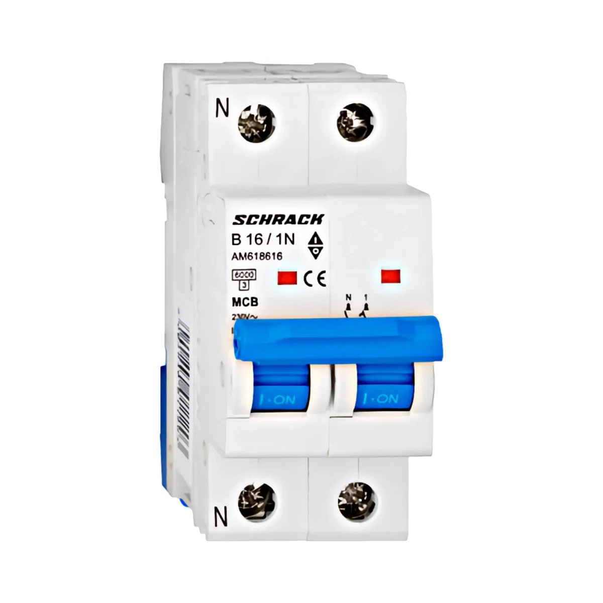 Tablouri electrice, disjunctoare si sigurante - INTRERUPTOR AUTOMAT MODULAR (MCB) AMPARO 6KA, B 16A, 1P+N
