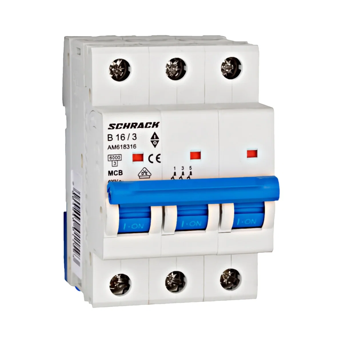 Tablouri electrice, disjunctoare si sigurante - INTRERUPTOR AUTOMAT MODULAR (MCB) AMPARO 6KA, B 16A, 3-POLI