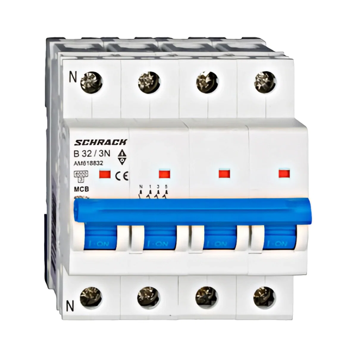 Tablouri electrice, disjunctoare si sigurante - INTRERUPTOR AUTOMAT MODULAR (MCB) AMPARO 6KA, B 32A, 3P+N