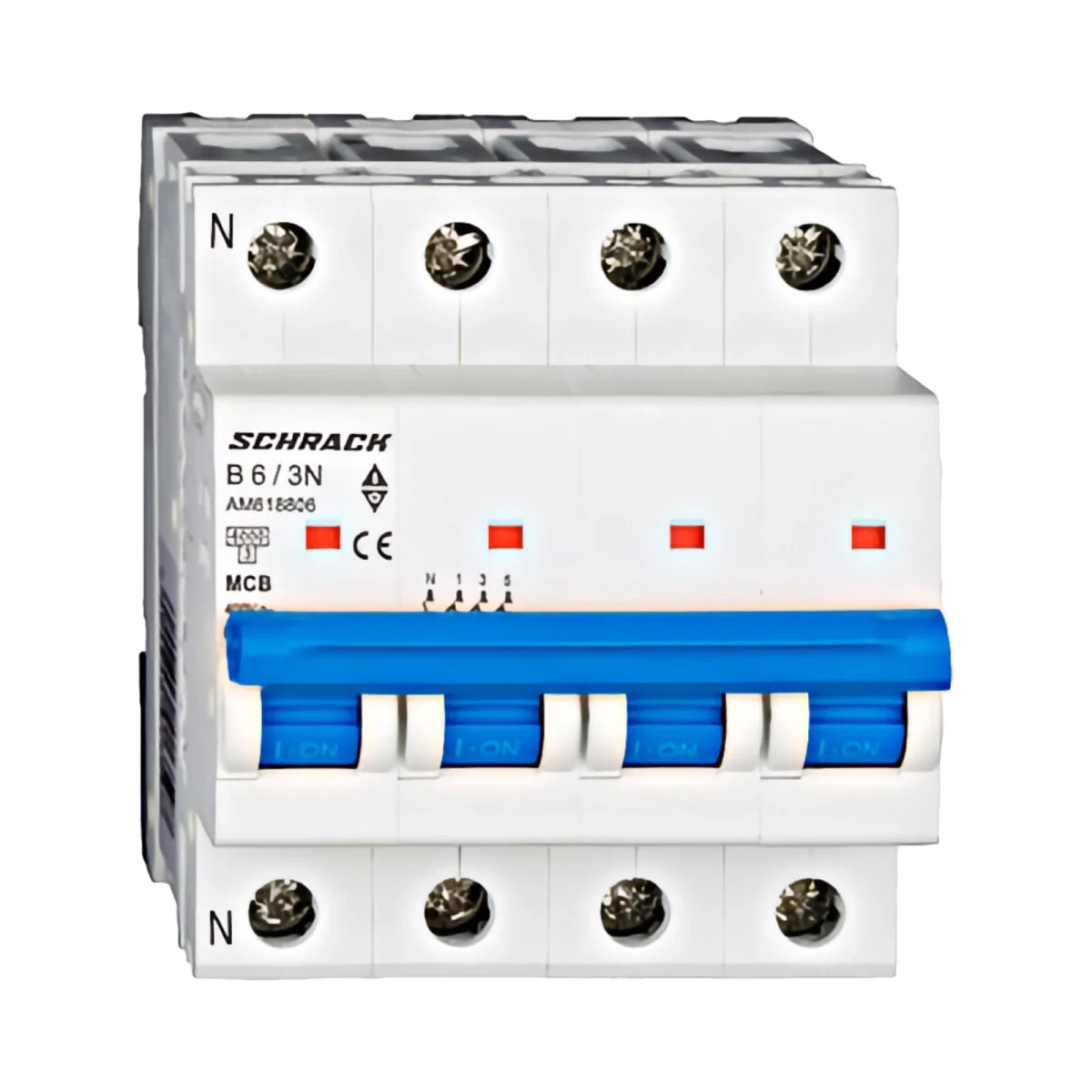 Tablouri electrice, disjunctoare si sigurante - INTRERUPTOR AUTOMAT MODULAR (MCB) AMPARO 6KA, B 6A, 3P+N
