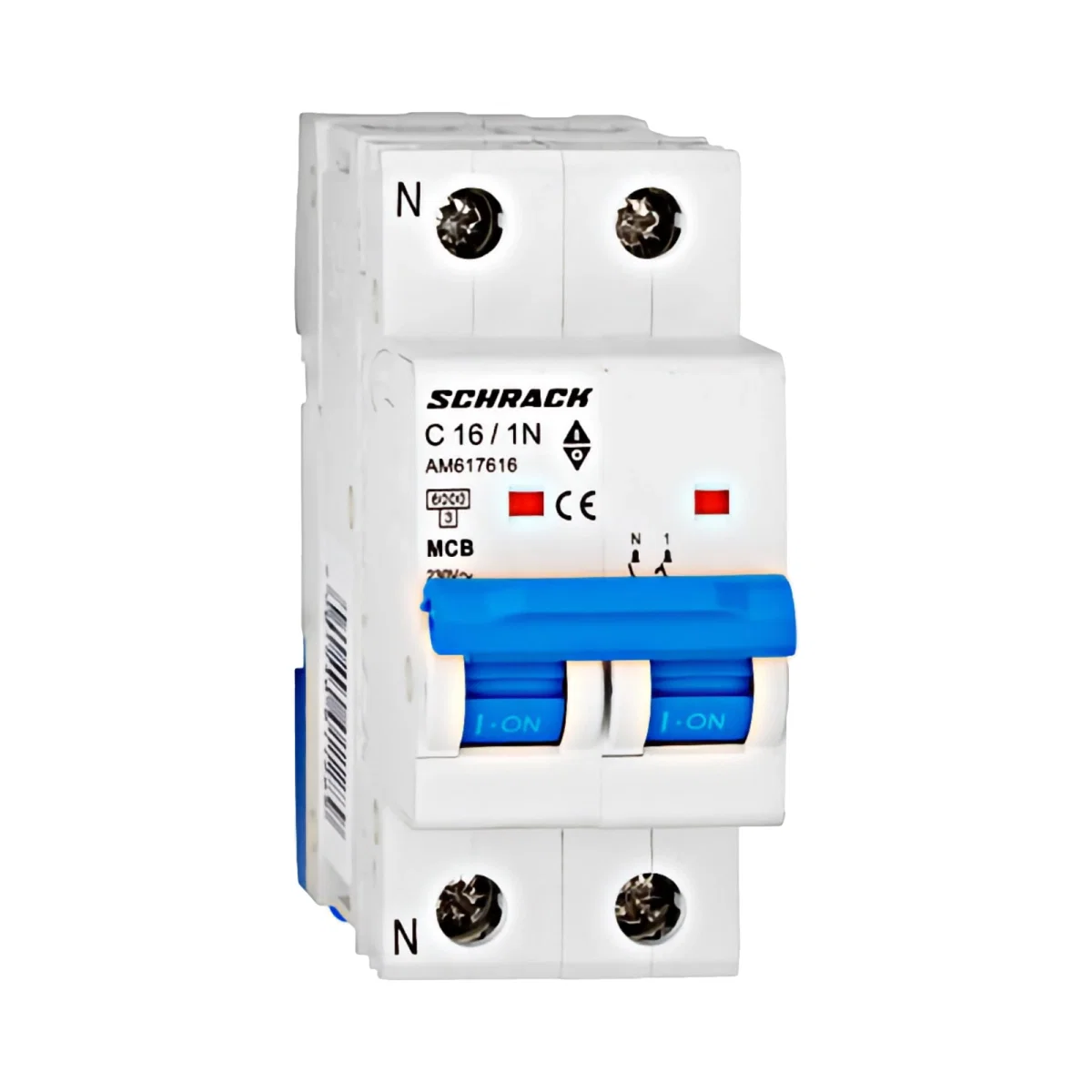 Tablouri electrice, disjunctoare si sigurante - INTRERUPTOR AUTOMAT MODULAR (MCB) AMPARO 6KA, C 16A, 1P+N