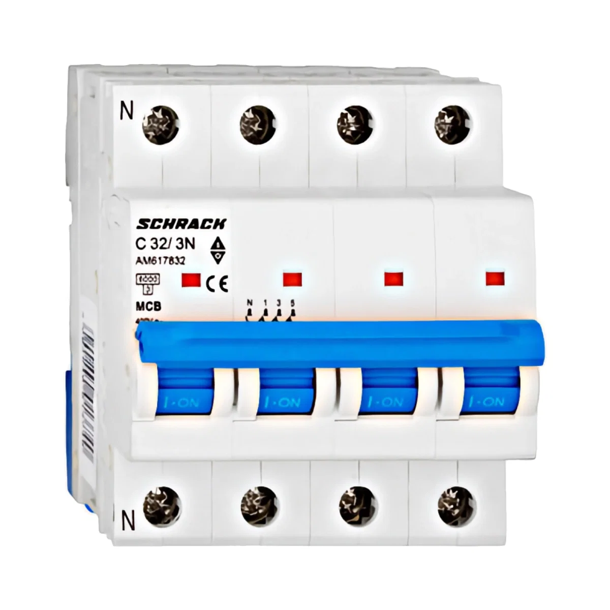 Tablouri electrice, disjunctoare si sigurante - INTRERUPTOR AUTOMAT MODULAR (MCB) AMPARO 6KA, C 32A, 3P+N