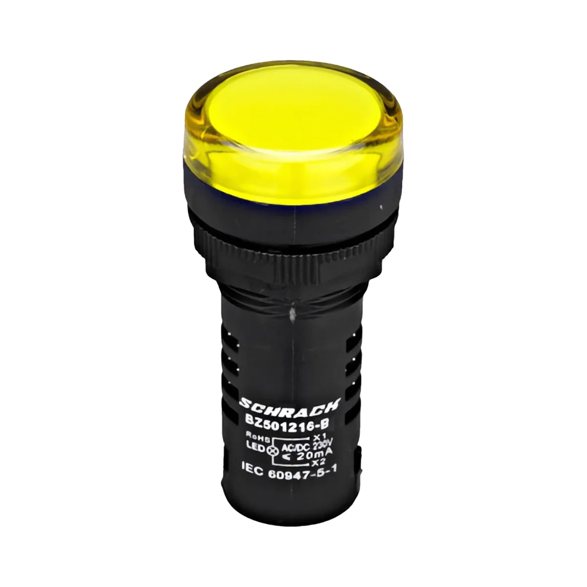 Tablouri electrice, disjunctoare si sigurante - LAMPA DE SEMNALIZARE CU LED, MONOBLOC, 230V-AC/DC, GALBEN