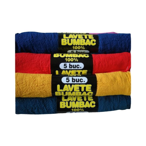 Lavete - Laveta 100% bumbac colorata 37x37 cm set 5 bucati