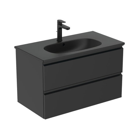 Lavoar 80 cm TESI pentru montaj pe mobilier negru mat Ideal Standard [4]