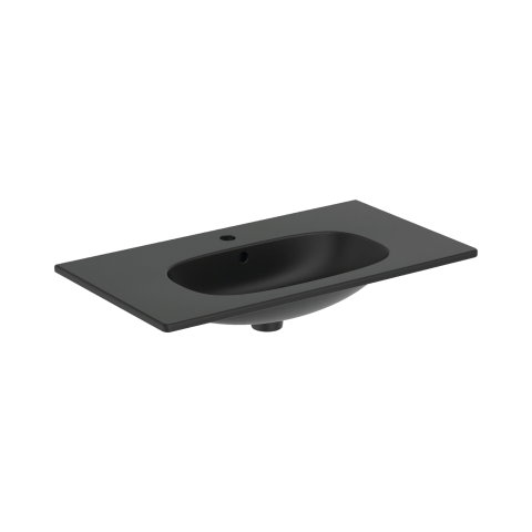 Baie - Lavoar 80 cm TESI pentru montaj pe mobilier negru mat Ideal Standard