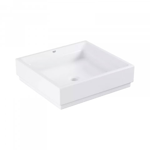 Baie - Lavoar Grohe Cube Ceramic, pe blat, 500 x 470, PureGuard, alb