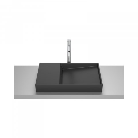 Baie - Lavoar pe blat din portelan Dash Horizon 60 cm negru mat Roca