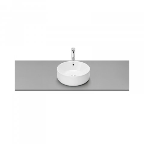 Baie - Lavoar pe blat din portelan The Gap rotund 390 x 390 mm alb Roca