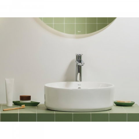 Lavoar pe blat din portelan The Gap rotund 390 x 390 mm alb Roca [2]