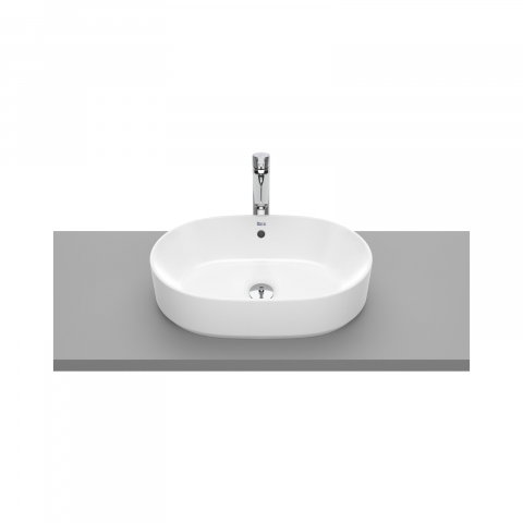 Baie - Lavoar pe blat, din portlan The Gap oval 550 x 390 mm alb Roca