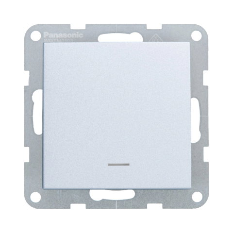 Echipamente electrice - Mecanism intrerupator cu LED cu terminal neutru ON-ON MEC. QC Karre Plus 55 Silver