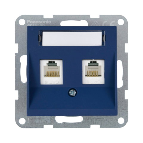 Prize - Mecanism priza 2xCAT6 cu eticheta Karre Plus 55 Soft Touch Ocean