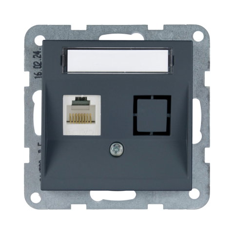 Prize - Mecanism priza CAT6 cu eticheta Karre Plus 55 Soft Touch Night
