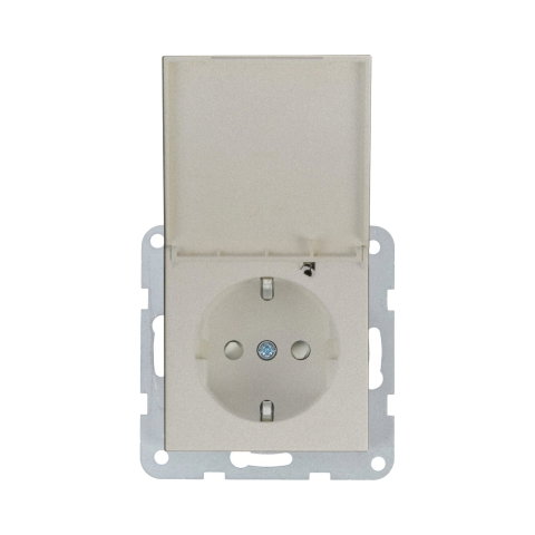 Prize - Mecanism priza Schuko cu capac, protectie pentru copii si sistem Quick Connect Karre Plus 55 Bronz