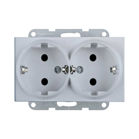 Prize - Mecanism priza Schuko dubla Karre Plus 55 Silver