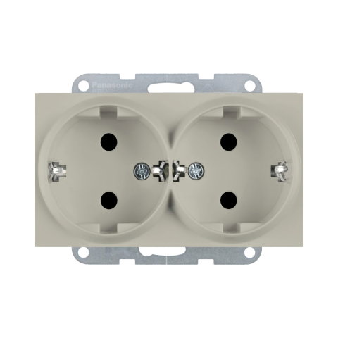 Prize - Mecanism priza Schuko dubla Karre Plus 55 Soft Touch Sandstone