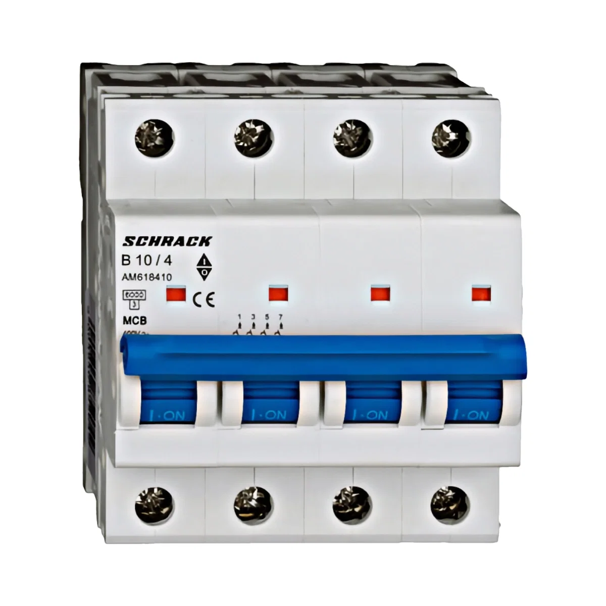 Tablouri electrice, disjunctoare si sigurante - MINIATURE CIRCUIT BREAKER (MCB) AMPARO 6KA, B 10A, 4-POLE