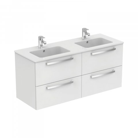 Mobilier simplu - Mobilier TEMPO 1200 mm suspendat 4 sertare alb lucios Ideal Standard