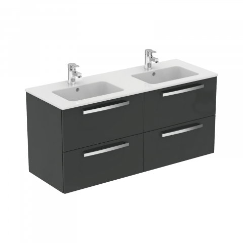 Mobilier simplu - Mobilier TEMPO 1200 mm suspendat 4 sertare gri lucios Ideal Standard