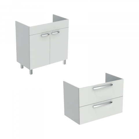 Mobilier TEMPO 800 mm suspendat 2 sertare alb lucios Ideal Standard [2]