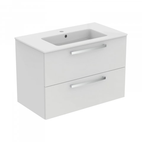 Mobilier TEMPO 800 mm suspendat 2 sertare alb lucios Ideal Standard [3]