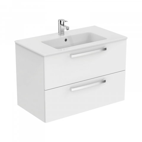 Mobilier TEMPO 800 mm suspendat 2 sertare alb lucios Ideal Standard [4]