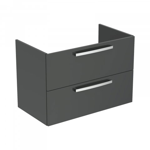 Mobilier simplu - Mobilier TEMPO 800 mm suspendat 2 sertare gri lucios Ideal Standard