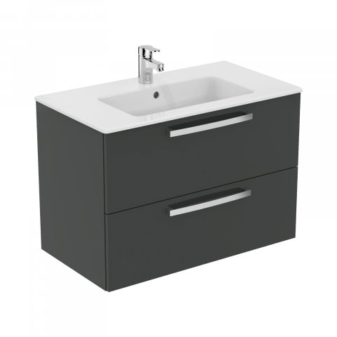 Mobilier TEMPO 800 mm suspendat 2 sertare gri lucios Ideal Standard [3]
