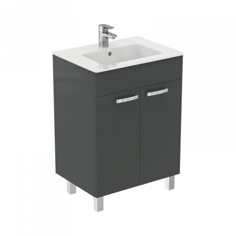 Mobilier simplu - Mobilier TEMPO stativ 2 usi 600 mm gri lucios Ideal Standard