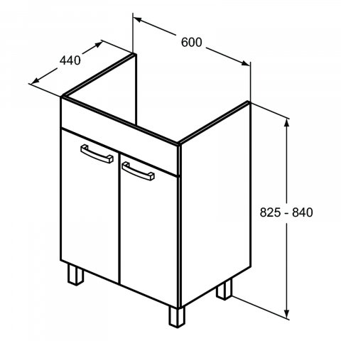 Mobilier TEMPO stativ 2 usi 600 mm gri lucios Ideal Standard [1]