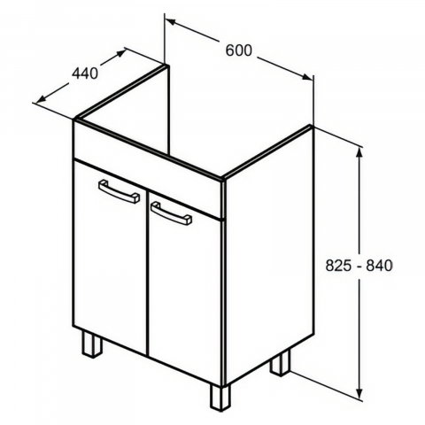 Mobilier TEMPO stativ 2 usi 600 mm alb lucios Ideal Standard [6]