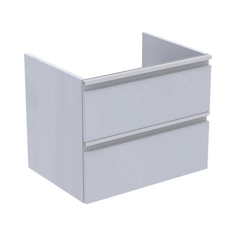 Mobilier simplu - Mobilier TESI 2 sertare gri deschis lucios 60 cm Ideal Standard
