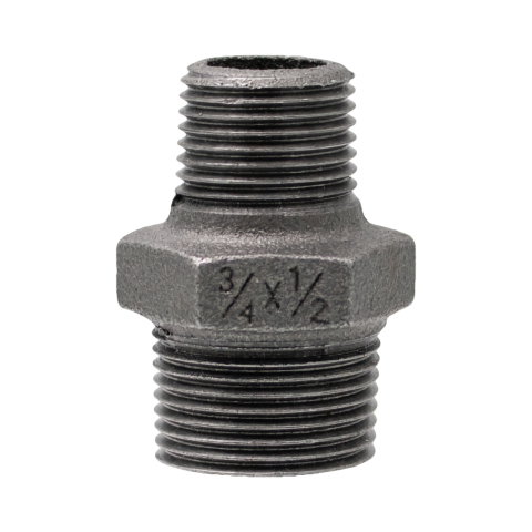 Fitinguri negre - Niplu redus negru 3/4" x 1/2" filet exterior Klass