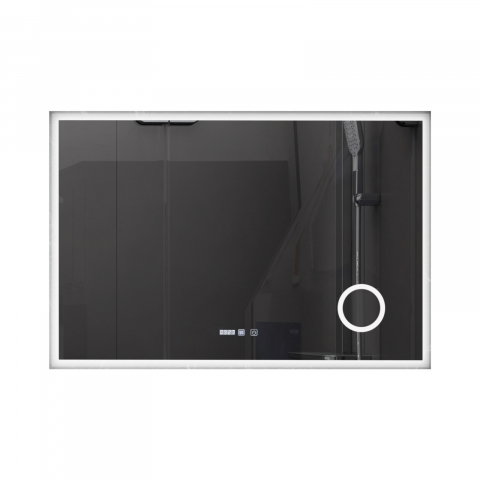 Oglinzi cu iluminare led si functii speciale - Oglina de baie Atlantis, iluminare led 3 culori, 120 x 80 cm, functie dezaburire, intrerupator touch si ceas Belform