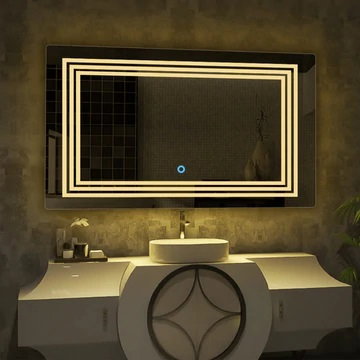 Oglina de baie Cronos, iluminare led 3 culori, 120 x 60 cm, functie dezaburire, intrerupator touch si ceas Belform [3]