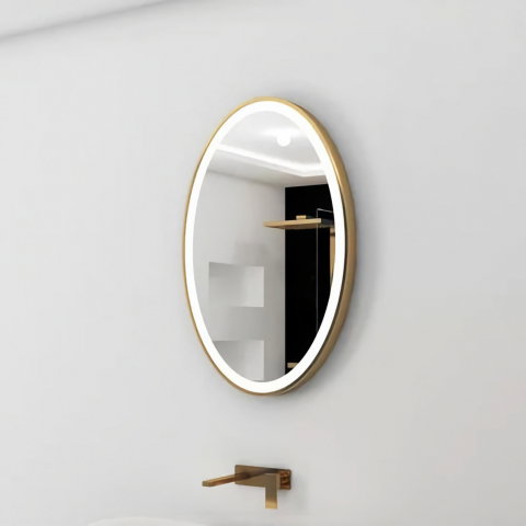 Oglina de baie Fortuna, iluminare led 3 culori, 50 x 70 cm, functie dezaburire, intrerupator touch si ceas Belform [1]