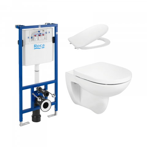 Pachete avantajoase toalete si bideuri - Pachet WC Debba Round suspendat Rimless Roca